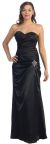 Main image of Strapless Pleated Long Bridesmaid Dress with Brooch Accent