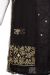 Gold Leaf Print Beaded Scarf in closeup