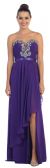 Main image of Strapless Ruffled Overlay Beaded Long Formal Evening Dress