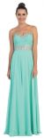 Strapless Rhinestones Empire Bust Formal Evening Dress in Mint