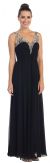 Main image of V-Neck Bejeweled Bust & Shoulders Long Formal Evening Dress