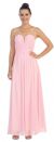 Main image of V-Neck Mesh Shoulders Shirred Bust Long Bridesmaid Dress