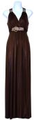 Broad Strapped  Halter Top Evening Dress in Brown color