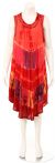 Loose fitted Asymmetrical Tie-Dye Casual Dress in Orange