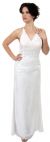 Beaded Formal Full Length Evening Dress in White color