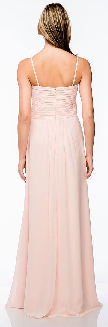 Pleated Bust Wrap Skirt Long Bridesmaid Dress 16118