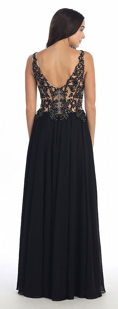 sheer lace evening gown