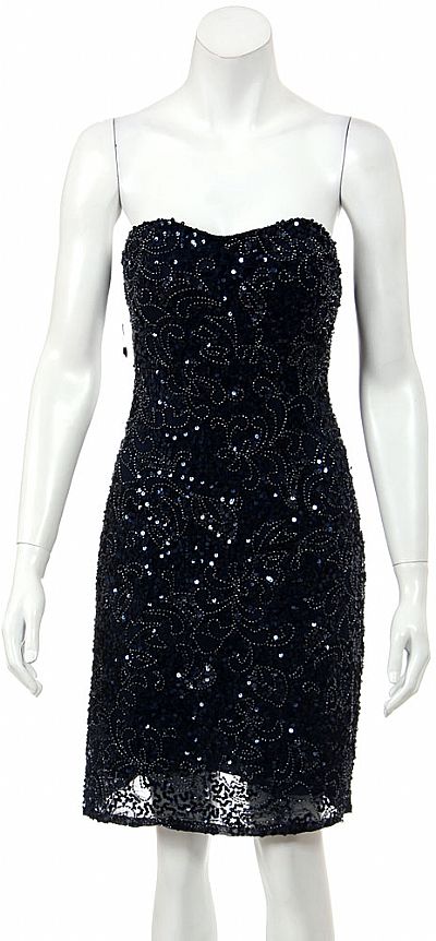 Strapless Short Prom Dress Fully Hand Beaded Sequins 1152