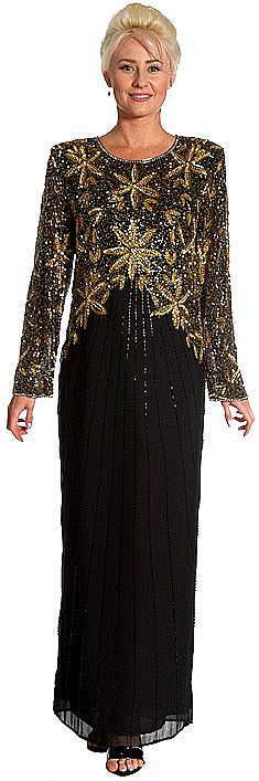 sequin work long gown