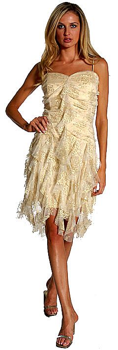 Robe Windsor Femme XS - Dentelle Courte - Beige Et Noir - Soirée Cocktail - NEUF