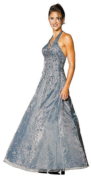 full length beaded gown